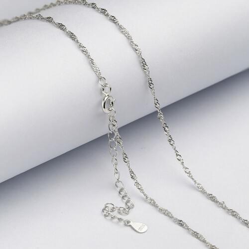 Lo Paulina Simple Slim Genuine 925 Sterling Silver Box Chain For Woman 40+5cm With Extended Chain Necklace Collar LPC25 Bijoux