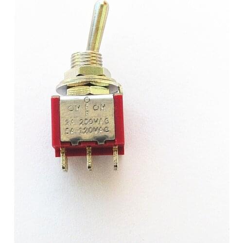1/5pcs Red Mini 3pin 6mm 2/3 Position Self-resetting Toggle Switches ON-(ON)DPDT Mini Toggle Switches 6A/125V 3A/250V AC MTS-112