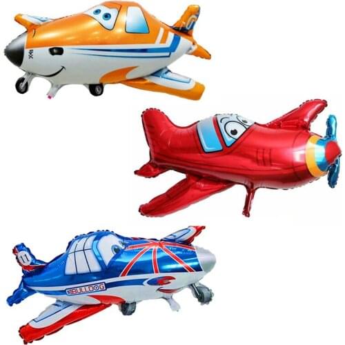 1Pc/Set Cartoon Aircraft Theme Aluminum Foil Balloon Baby Shower Kids Toys Balloon Birthday Decoration Balloon Party Decorations