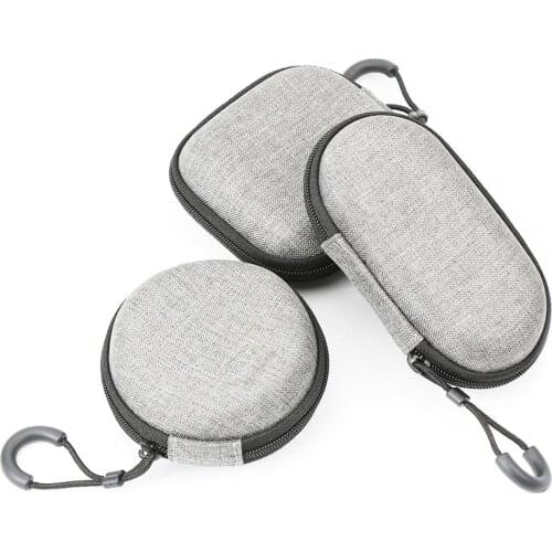 2Pcs Portable Mini Headphone Case Bag Round Square Oval Shape Wireless Earphone Bag Zipper Storage Pouch Usb Cable Organizer