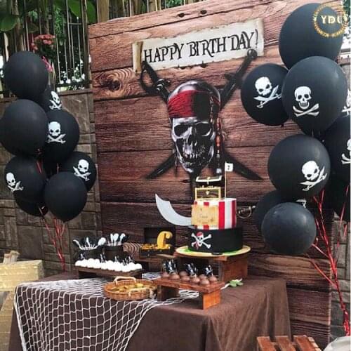 20pcs Halloween Latex Balloons Pumpkin Smiley Face Party Bat Skull Print pirate ship ballons Halloween party decoration Supplies