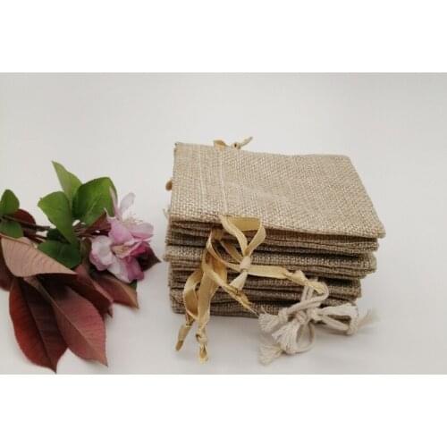 20pcs Jewellery Bag Silk Ribbon Cotton Jewelry Packaging Bag Sack Jute Packaging Display Bags Sachet Gift Storage Drawstring Bag