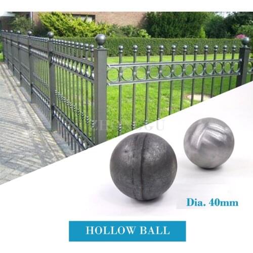 5 Pieces Dia 40mm Hollow Ball Wrought Iron Fence Accessories Guardrail Decoration