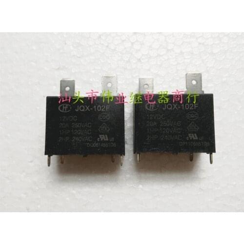 5pcs/lot New JQX-102F 12VDC air conditioning dedicated Relay 20A250VAC
