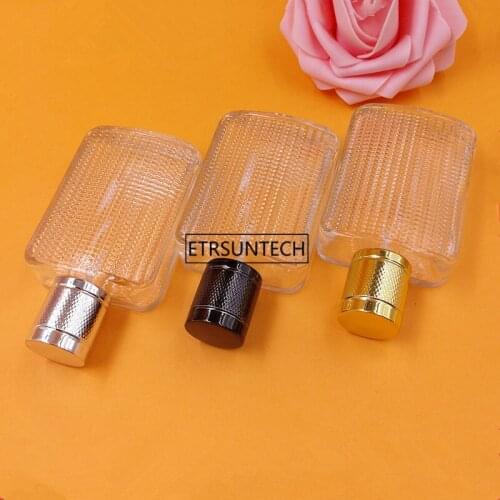 50pcs 37ml Square Glass Perfume Bottle Clear Glass Spray Bottle Empty Fragrance Packaging Bottle F3577