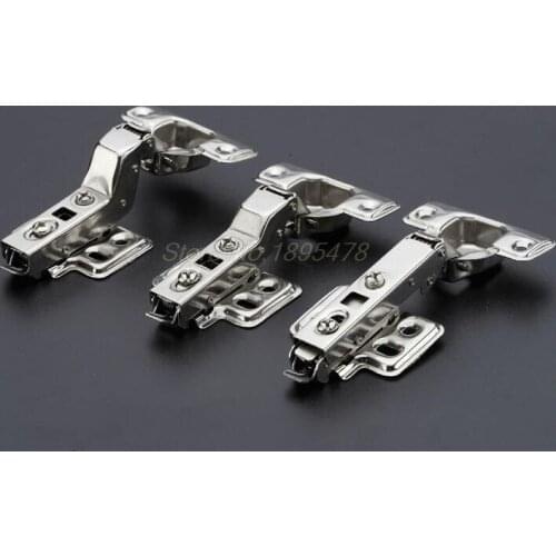 50PCS Hinge Rustless Iron Hydraulic Hinge Iron Core Damper Buffer Cabinet Cupboard Door Hinges Soft Close Furniture accessory