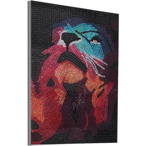 Special Shaped Diamond Painting Lion Picture Rhinestones 5D DIY Diamond Embroider 5D Animal Home Decoration Gift 25x30cm