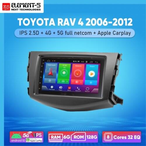 ELEMENT-5 7" 2G+32G Android 8,9,10 4G WIFI RDS DSP Car Radio For TOYOTA RAV 4 2006-2012, Navigation GPS HIFI