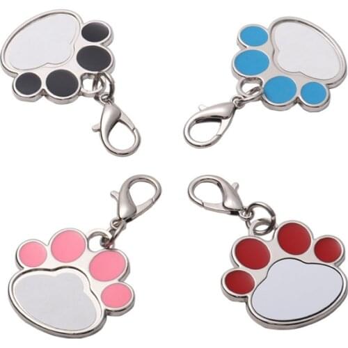 Free Shipping 20pcs/lots Blank Dog Cat Footprint Shape Key Chain Pet Tag DIY Gifts Printing Sublimation Ink Transfer paper Print