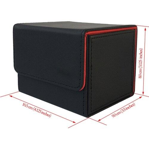 100+ Side-Loading Card Case Deck Case Mtg Pokemon Yugioh Deck Box: Black+Red