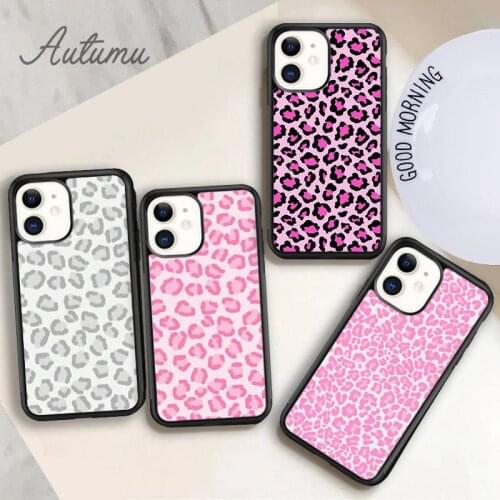 Cheetah Grey Pink Phone Case for iPhone 11 12 Pro Max mini X XR XS SE 2020 5 6S 7 8 Plus Samsung Galaxy S8 S9 S10 Cover shell