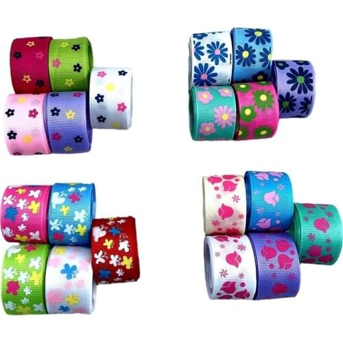 HL 20 yards 1" 4 Styles Printed Grosgrain Ribbon Wedding Party Decoration Wrap DIY Crafts Packing Belt