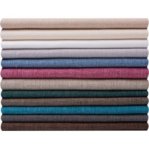 Cotton Linen Upholstery Solid Fabric for Custom Pillow Case DIY Clothes Bags Tablecloth Fabrics by the Meter 50x150cm
