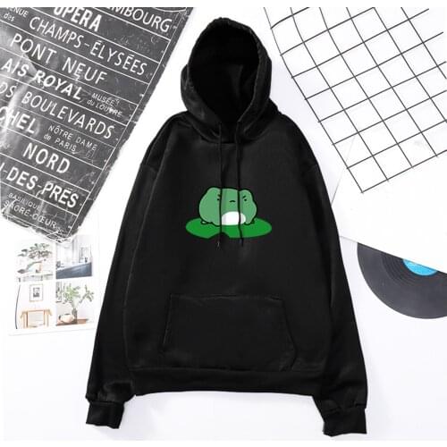 Oversized Frog Hoodies Women Girl Solid Color Harajuku Casual Long Sleeve Print Pullover Hoodie Sweatshirt Tops Blouse Sudaderas