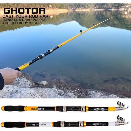 Carbon 2.1M 2.4M 2.7M 3.0M 3.6M Portable Telescopic Fishing Rod Spinning Fish Hand Fishing Tackle Sea Rod