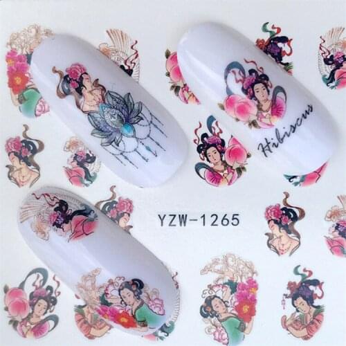 Chinese Beauty Nail stickers art decorations slider adhesive Water Transfer decals manicure lacquer accessoires polish foil