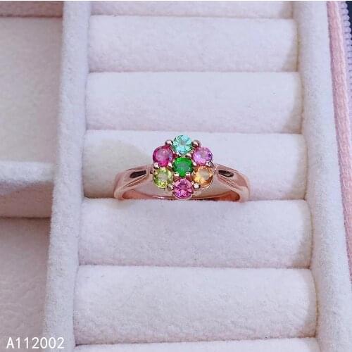 KJJEAXCMY fine jewelry natural Tourmaline 925 sterling silver new women gemstone ring support test exquisite