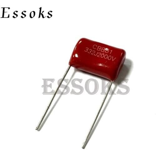 10PCS 2000V332J 0.0033UF Pitch 15mm 3.3NF 2000V 2KV 332 332J CBB Polypropylene film capacitor