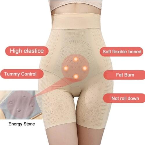 Womens Shapewear Butt Lifter Firm Control Panties High Waist Elastic Slimming Waist Trainer Body Shaper Energy Stone Shapers