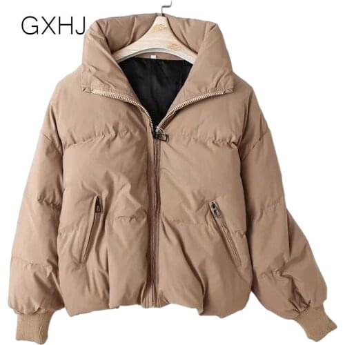 Куртка зимняя женская Winter Thick Warm Short Parkas Ladies Elegant Zipper Cotton Jackets Female Ouwear пуховик женский 2021