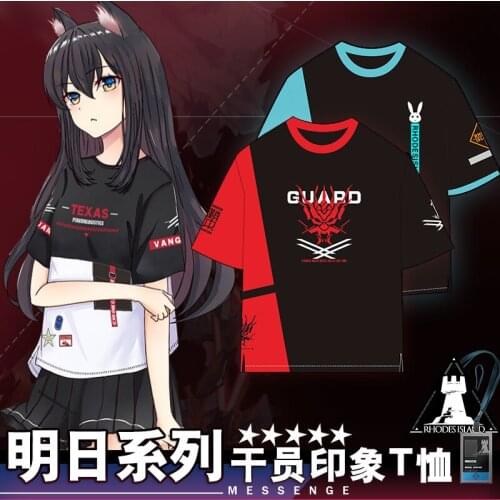 HOT! Arknights Rhodes Island fashion t shirt Amiya Lappland Exusiai TEXAS Cosplay t-shirt summer tshirt boys girls tops tees