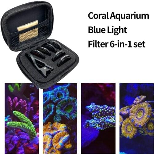 HLZS-AqUariUm Lens Fish Tank Phone Camera Lens Filter 6 in 1 Macro Lens Yellow Lens Filter Coral Reef AqUariUm Photography