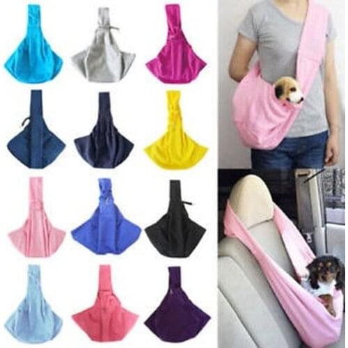 Small pet dog cat sling strap shoulder bag carrying handbag travel tote bag protective bag