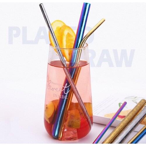 Reusable Stainless Steel Drinking Straws Patterned Straw Beverage Companion bar accessories metal cocktail straws #007