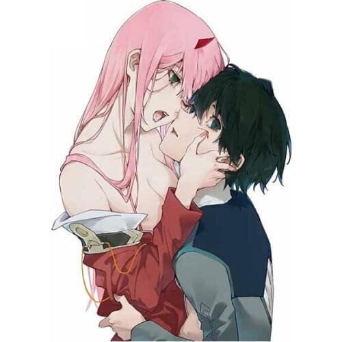 Fashion Two Darling In The FranXX Bumper Car Decal Sunscreen Colorful Car Sticker Anime Occlusion Scratch Decoration KK13*13cm