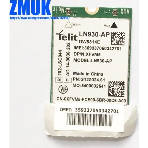 New Original LN930-AP WWAN 4G WWAN Card DW5814e For Dell Latitude 14" 7480 5480 Series,P/N XFVM5 9D3CD