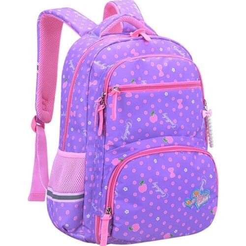 New 2021 Girl Dot Printed Primary Middle Bookbag Waterproof School Backpacks For Girls Kids School Bags Children Gift