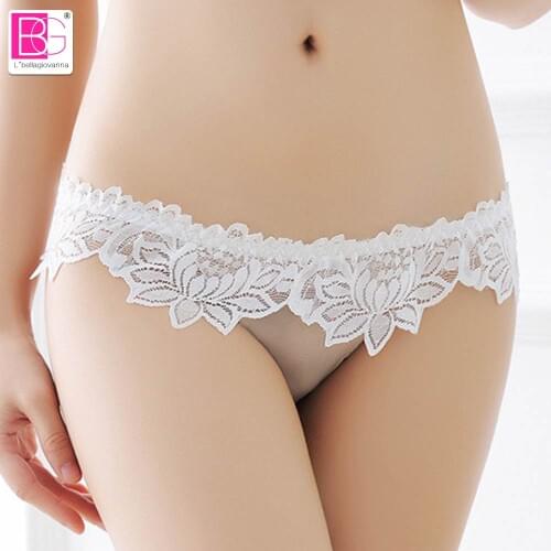 New Women Sexy Lace Panties Briefs Transparent Lingerie Knickers Panty V String thong Underwear bragas mujer 3020