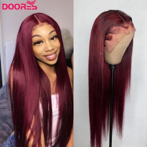 99J Lace Part Human Hair Wigs for Black Women Straight Lace Part Wig Brazilian Remy Hair Wig 10"-28"