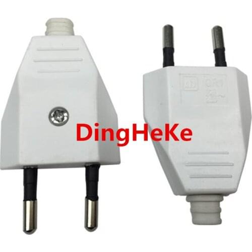 European EU Rewireable Power Plug White Color,1 pcs