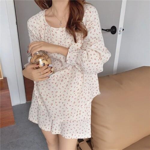 Womens Pajama Sets Cotton Yarn Korean Style Shorts Pajama Sets Long Sleeve Soft Breathable Sleepwear Women
