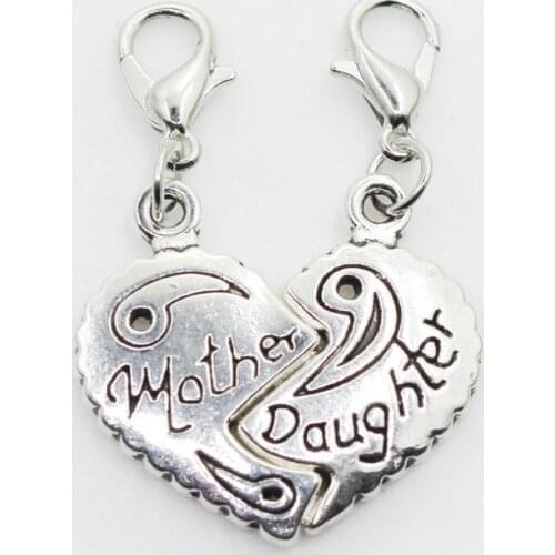 10pcs/lot Mother&Daughter Family Dangle Charms Diy Bracelet&Bangle Jewelry Accessory Hanging Charms