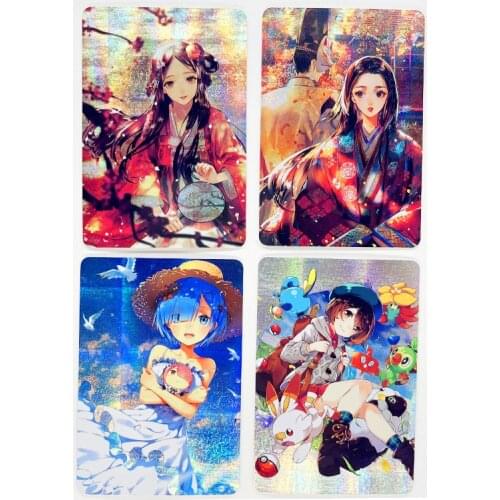 4pcs/set Pokemon Rem ACG Sexy Toys Hobbies Hobby Collectibles Game Collection Anime Cards