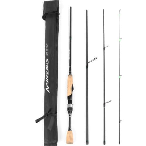 Fishing Rod Pole Portable Travel Spinning Fishing Rod 6.8FT Lightweight Carbon Fiber 4 Pieces Fishing Pole Rod