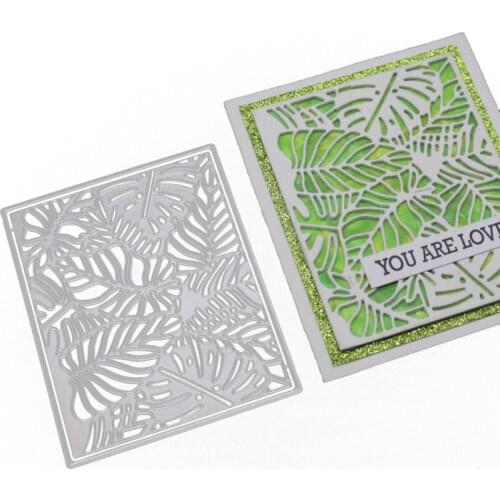 Rectangle Frame Tree Leaf Metal Cutting Dies Leaves Decoration Stencil Scrapbooking Embossing New Craft Stamps And Dies