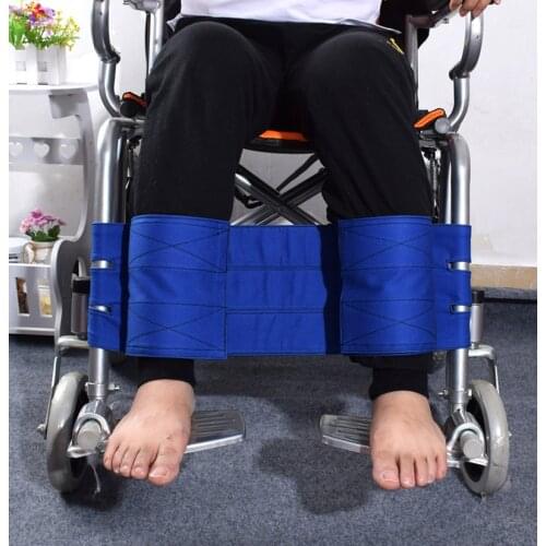 Adjustable Wheelchair Footrest Non-Slip Adjustable Leg Restraint Strap Seat Belt for Elderly Patient Wheelchair Leg Calf Strap