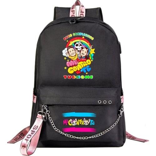 Me Contro Te Backpack Teenager Kids Student School Bags Boys Girls USB Charging Chain Bundle Travel Bag Bookbags Mochila
