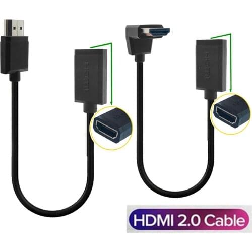 OD3.0 HDMI2.0 cable extension cable elbow 90 degree L-type high-definition male to female extension cable elbow 4K60HZ