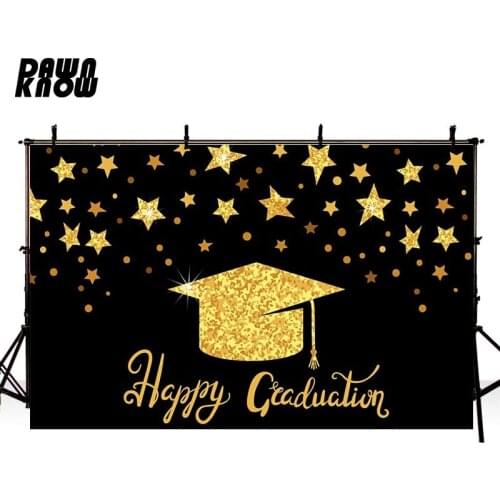 DAWNKNOW Happy Graduates Vinyl Photography Background For Baby Stars Photo Shoot Backdrop For Wedding Photo Studio lv1750