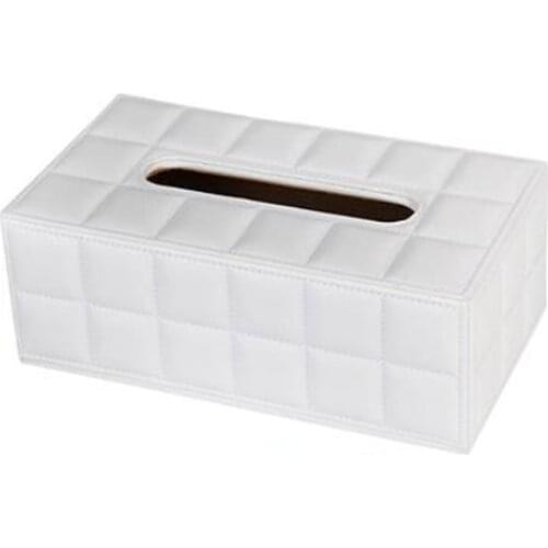 Vintage Tissue Paper Storage Box Wood/ PU Leather Table Napkin Case Cover Holder for Home Car Shop Cafe