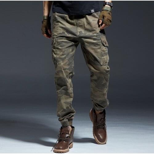 High Quality Khaki Casual Pants Men Military Tactical Joggers Camouflage Cargo Pants Multi-Pocket Fashions Black Army Trousers