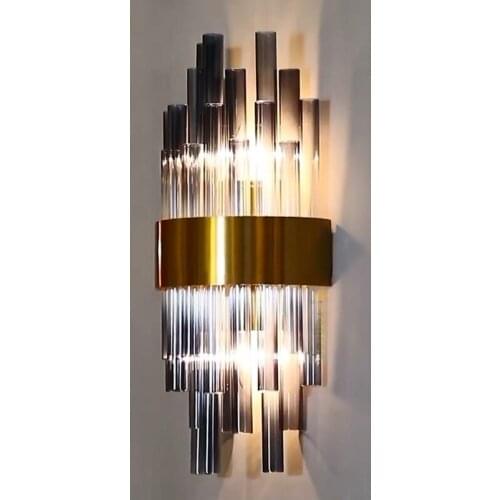 XL Bar Cafe smoke black glass pipe Wall Light for Living Room glass lampshade Wall sconce Bedroom Hotel wall fixtures Lighting