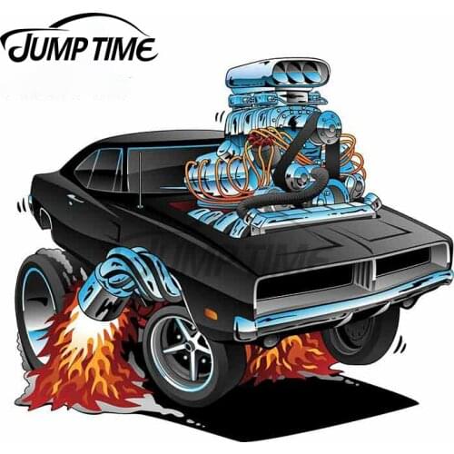 Jump Time 13 x 11.5cm Muscle Car Funny Car Stickers Scratch-Proof Decal Personality Creative Car Door Protector Decor