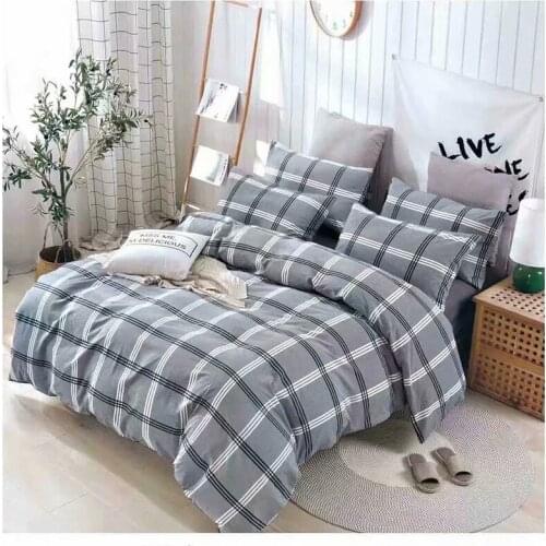 Hot selling lattice mattress protective cover washed cotton sheets home textile printing flat bed pillowcase children bedding