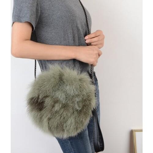 Real Fox Fur bag women ladies winter warm crossbody shouldler clutch 2020 new furry bags B02