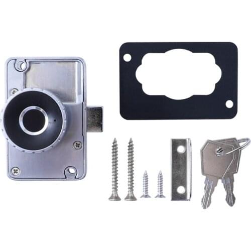 2 in 1 Fingerprint Drawer Lock with Keys Smart Biometric Cabinet Lock Electronic Cabinet Door Locks for Home & Office